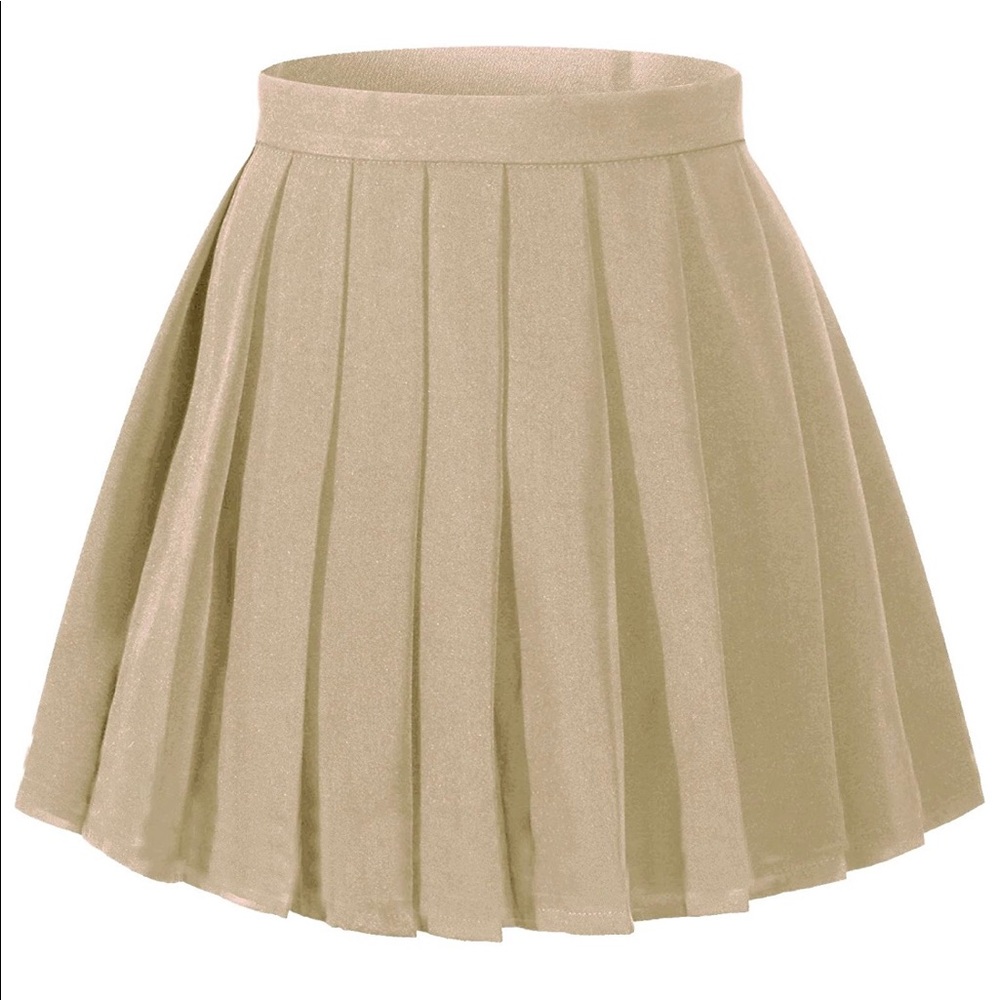 Khaki Schoolgirl Pleated Skirt
